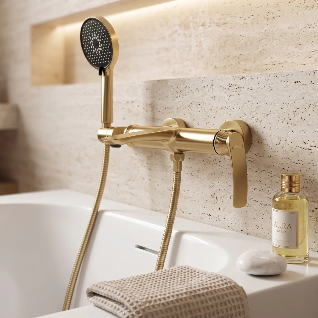 Rubinetto Da Vasca Premium Rea Como Brush Gold