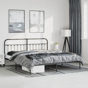 Giroletto con Testiera-Struttura Letto con testiera in Metallo Nero 183x213 cm 171726