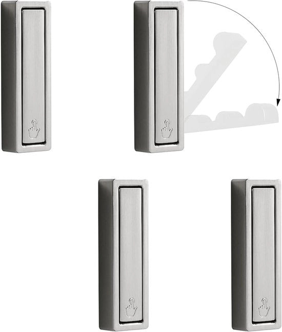 Wandhaken Opvoluti - Funzionali e Spaziosparanti - 4 Pezzi - Acciaio Inox - 74*24*12 mm