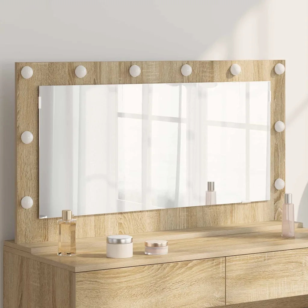 Specchio da Vanità Rettangolare Rovere Sonoma 100 x 55 x 18 cm 868303