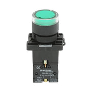 Pulsante indicatore LED verde con resistenza integrata 1NO, 24V LAY5 Breckner Germany