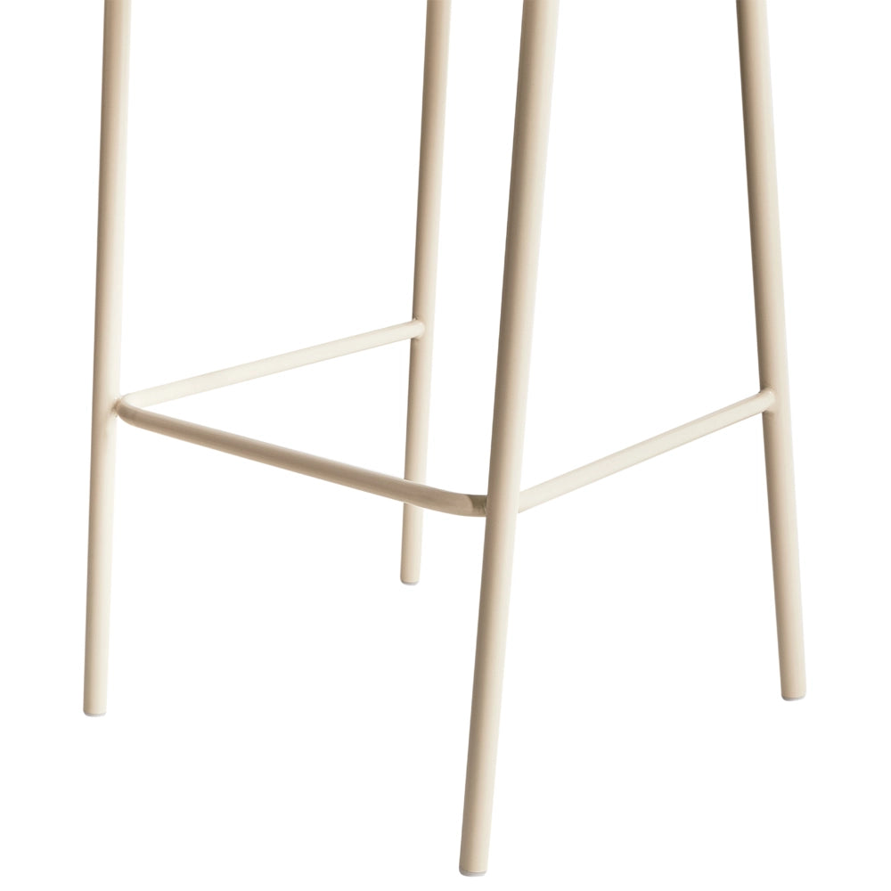Set di 2 sedie da bar moderne in bouclé beige chiaro Schienale curvo Gambe nere Sala da pranzo moderna Cucina