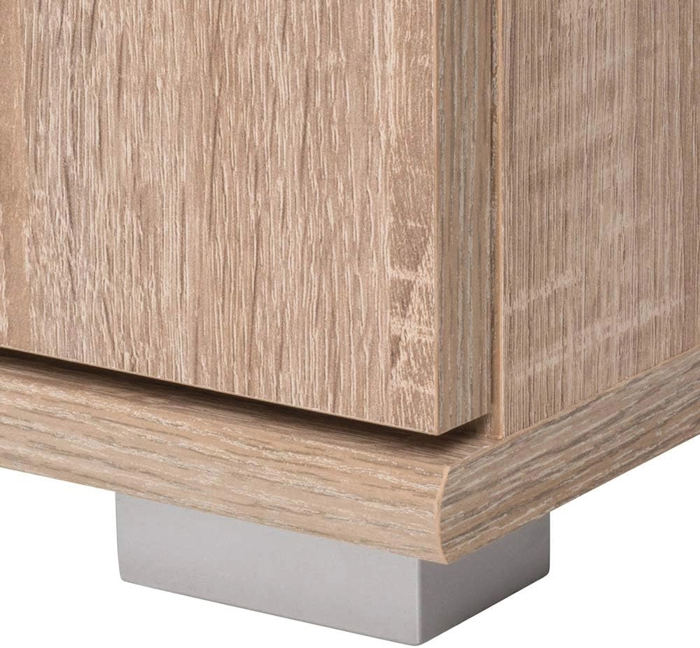 Cassettiera Alba 3 Ante con Ripiani 2 Cassetti 107x75x35cm Comò Armadietto Ufficio Mobiletto