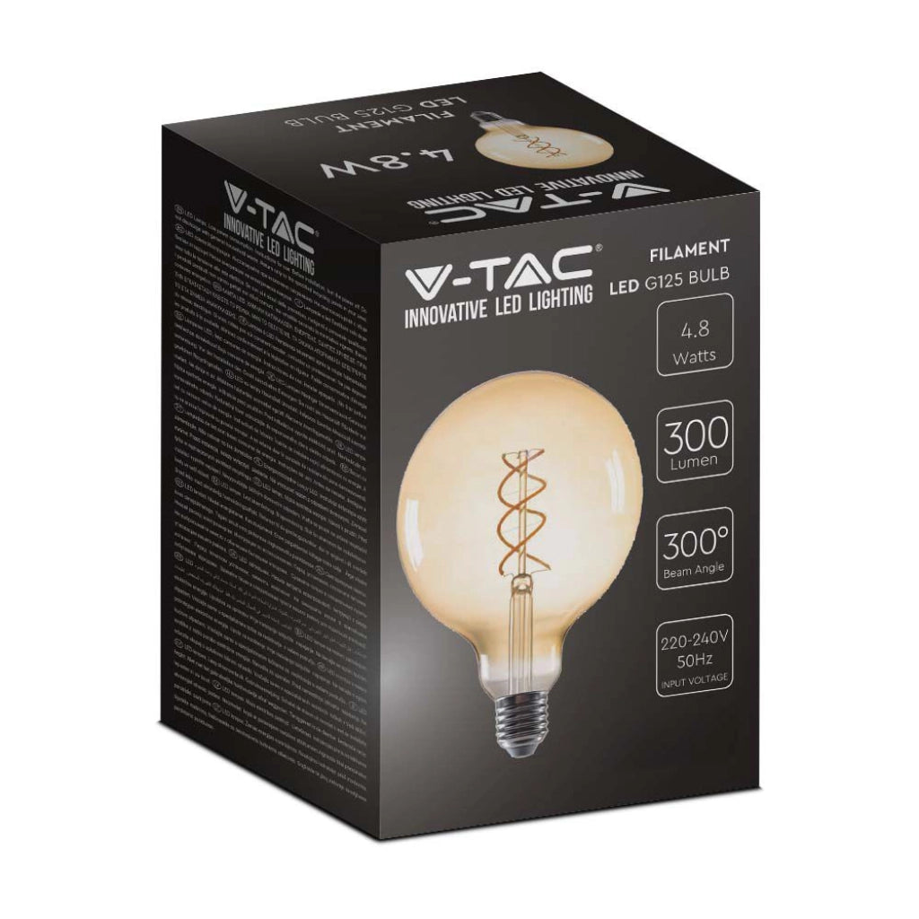 5W G125 Bulb filamento 1800k vetro ambra