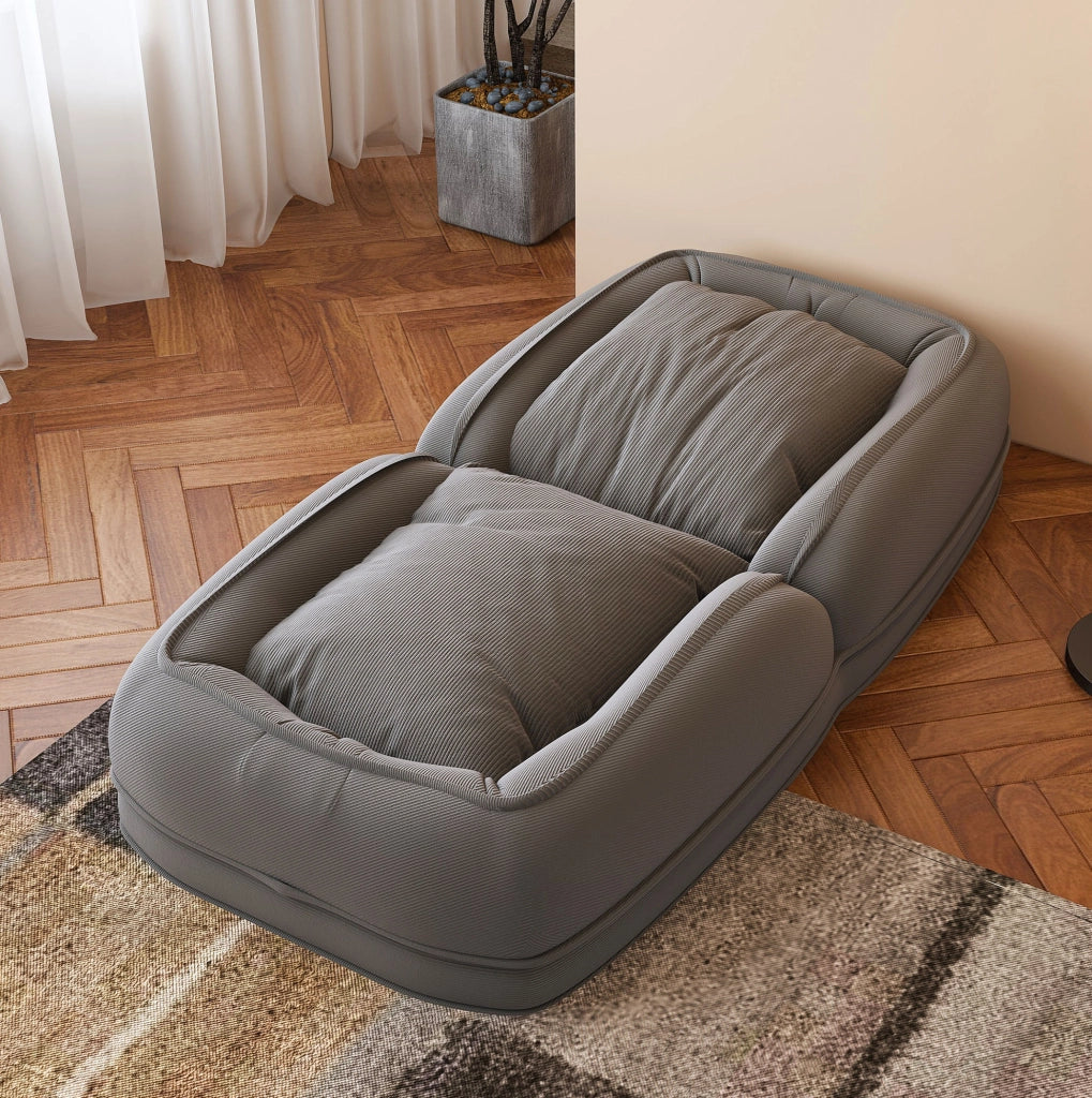 Sofa letto pieghevole ergonomico regolabile a 5 posizioni; 80x22x87 cm; grigio