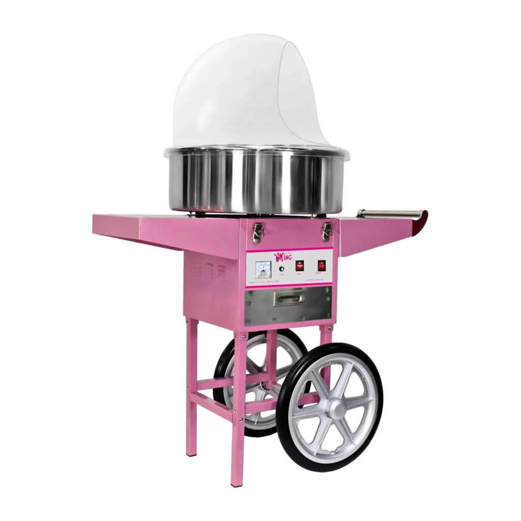 Macchina professionale per zucchero filato diametro 52 cm con carrello e cupola protettiva 3614072