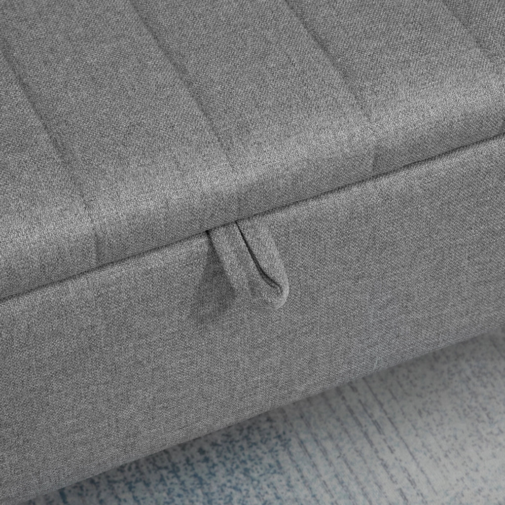 Divanetto con cassetti ¨C zephmum ¨C Grigio, Lino, 102x40x44 cm