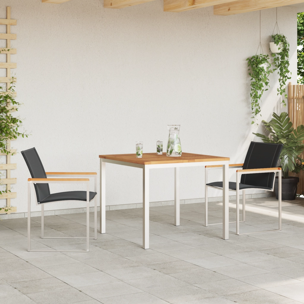 Set pranzo giardino  3 pezzi legno massello di acacia