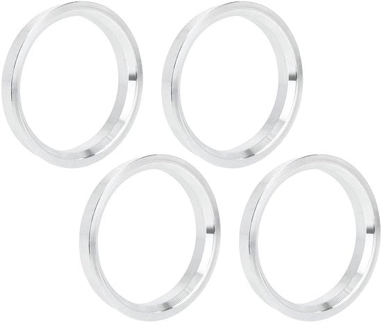 Rondelle hub centric in alluminio - 4 pezzi - diametro esterno 73,1mm - diametro interno 56,1mm - altezza 10mm - con anello di raccordo