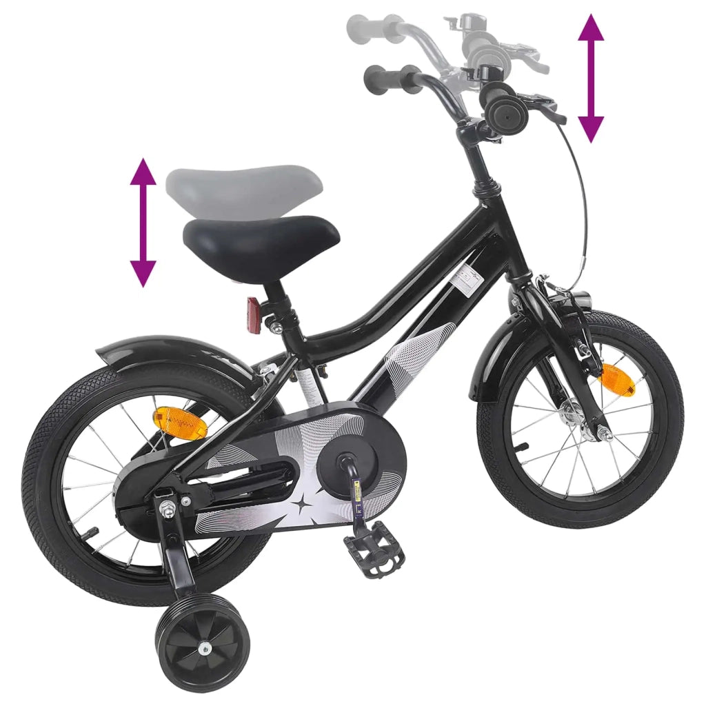 Bicicletta per Bambini 12 Pollici per bambini di 2-4 anni Nero