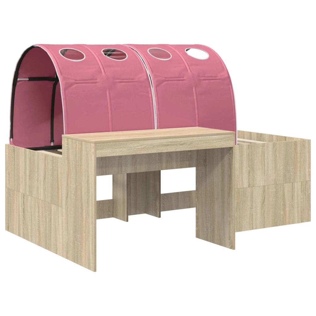 Letto con Tunnel 3 pz Rovere Artigianale e Rosa 3423698