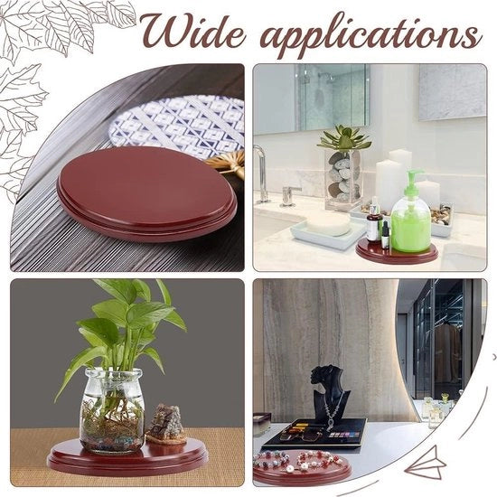 Base di Supporto in Legno Ovale per Gioielli e Oggetti di Ricordo Base di Placca in Legno Ovale Elevatore per Decorazione di Stile Rustico Mini Vaso per Esposizione
