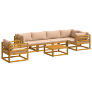 Set di divani 7 pz Naturale Legno di Acacia Massello 3417305