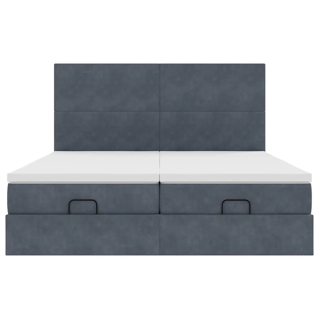 Struttura Letto Pouf con Materassi 180x200 cm Velluto 3313755