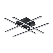 Plafoniera Moderna Lasana 3 Acciaio Nero 4 Luci Led Integrato 5,3W