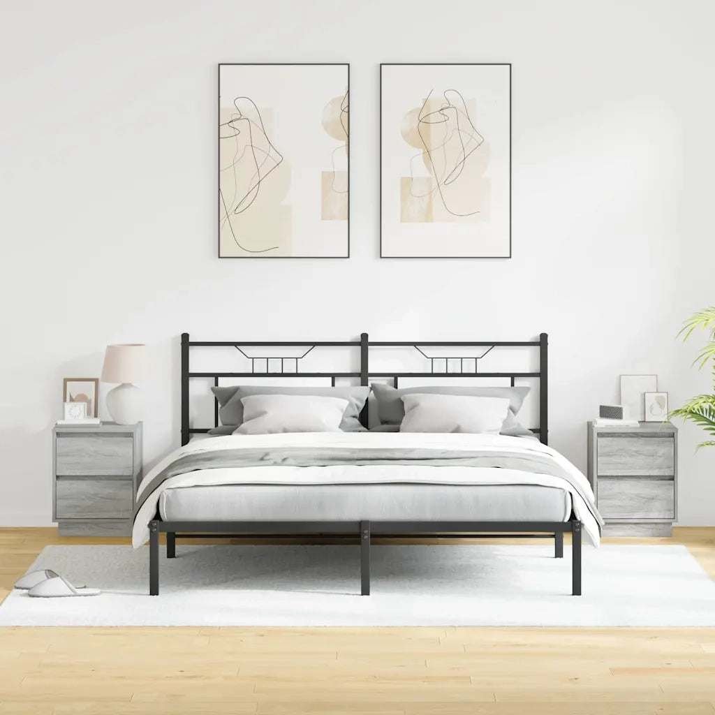 Set di 2 Comodini | Armadio da Notte | Mobiletto da notte con cassetto Grigio 39 x 34,5 x 50 cm