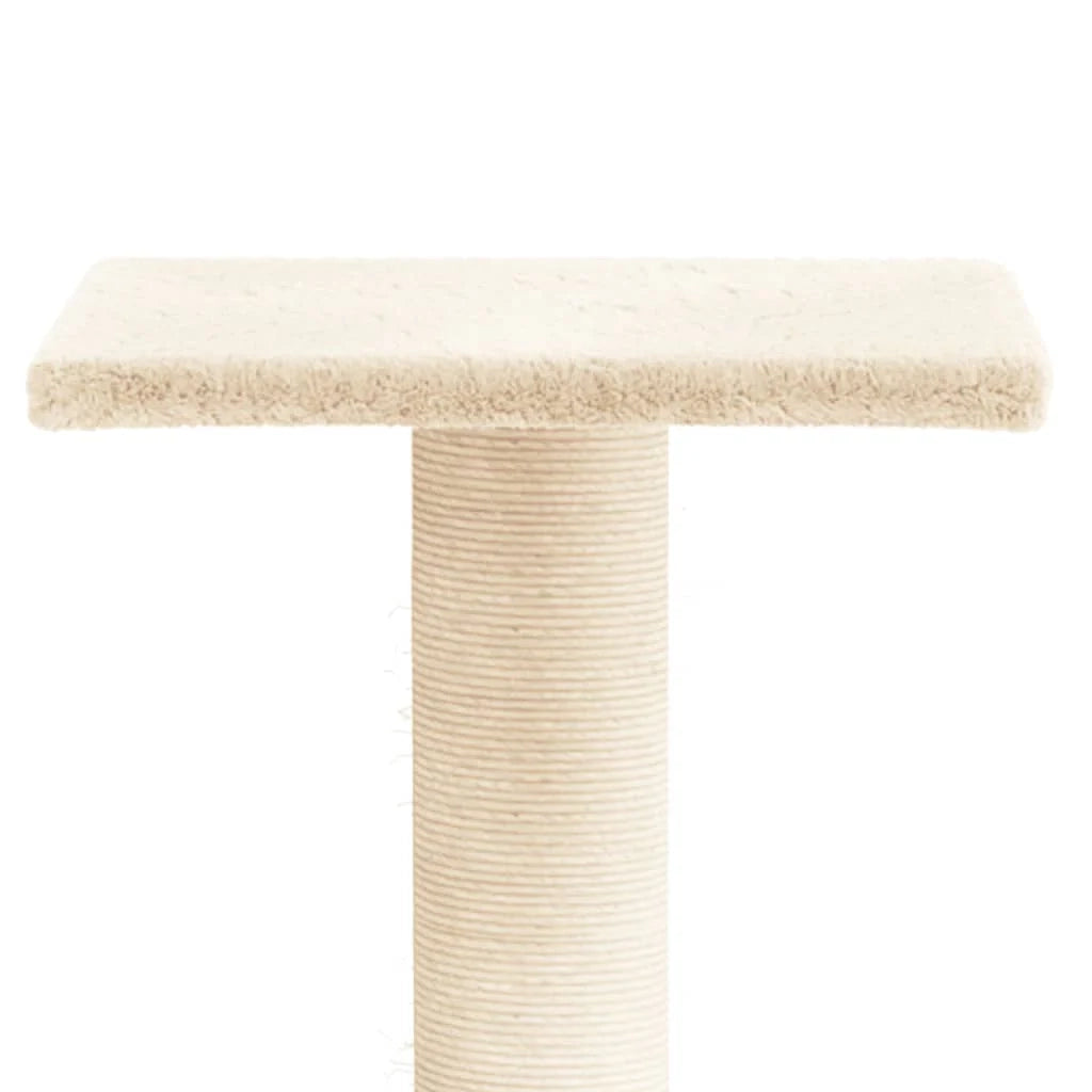 Tiragraffi per gatti mobile torre arrampicata giocattolo gratta e vinci piattaforma da arrampicata con piattaforma 38 cm crema 02_0022727
