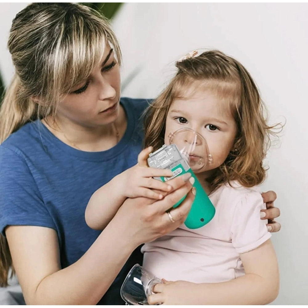 Trade Shop - Mini Aerosol Portatile Silenzioso Apparecchio Per Adulti Bambini Respirazione Nebulizzatore -