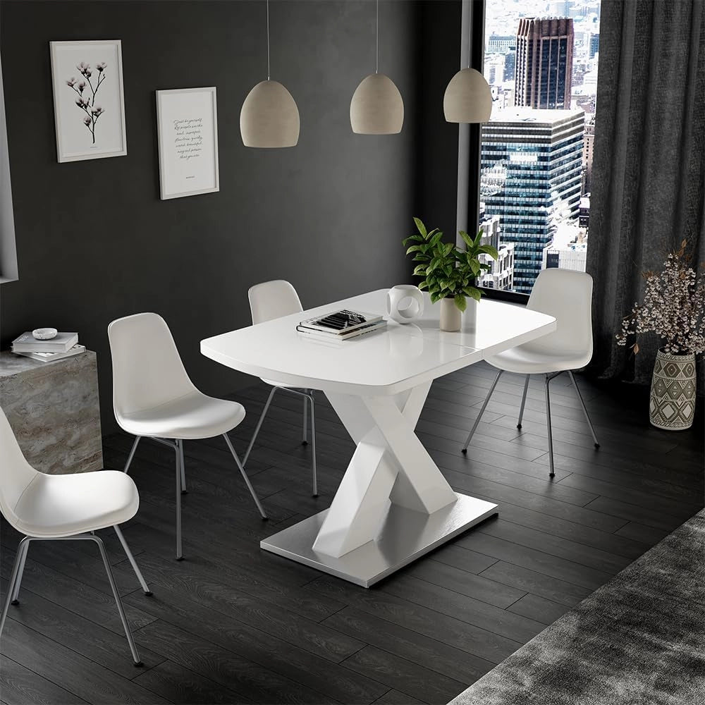 Tavolo da pranzo Chinto, Nero, 120 x 80 cm Estensibile