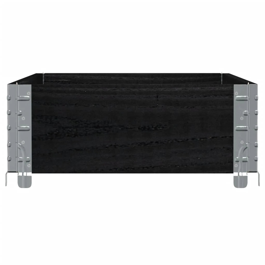 Fioriera rialzata per piante fiori terrazza giardino 100 x 50 cm legno massello di pino nero 02_0037286