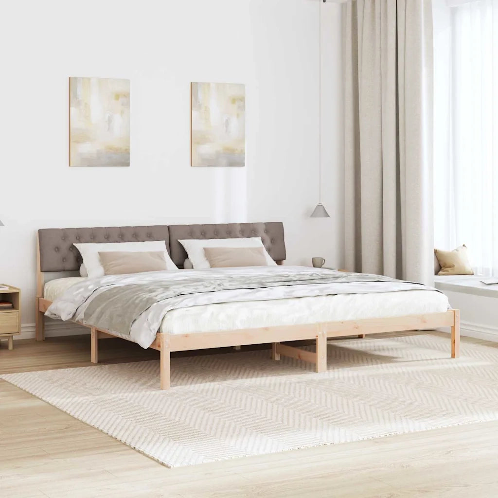 Struttura del Letto con testiera Marrone e taupe 200 x 200 cm
