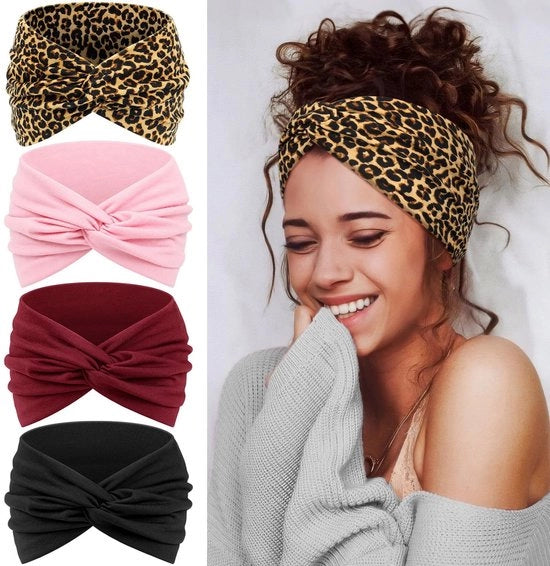 Cintura per capelli 4 pezzi - Cintura morbida/elasticizzata - Adattabile/respirabile - Sport/adattabile - Per yoga/fitness - Supporto/comfort - Lavabile in macchina