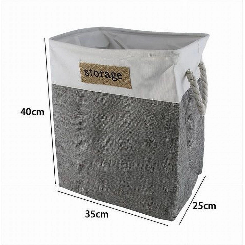 Trade Shop - Portabiancheria In Tessuto Manici Sacca Riporre Vestiti Sporchi 35x25x40cm 10627 -