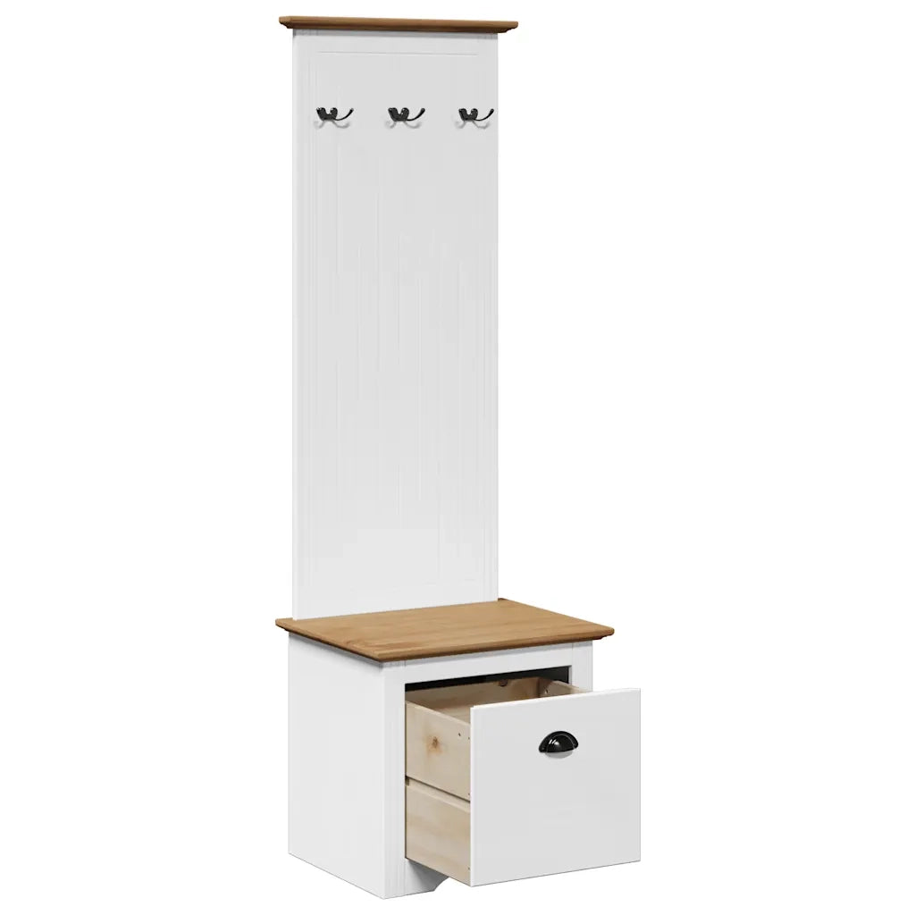 vidaXL Mobile da Ingresso con Ganci BODO Bianco e Marrone 50x40x157 cm