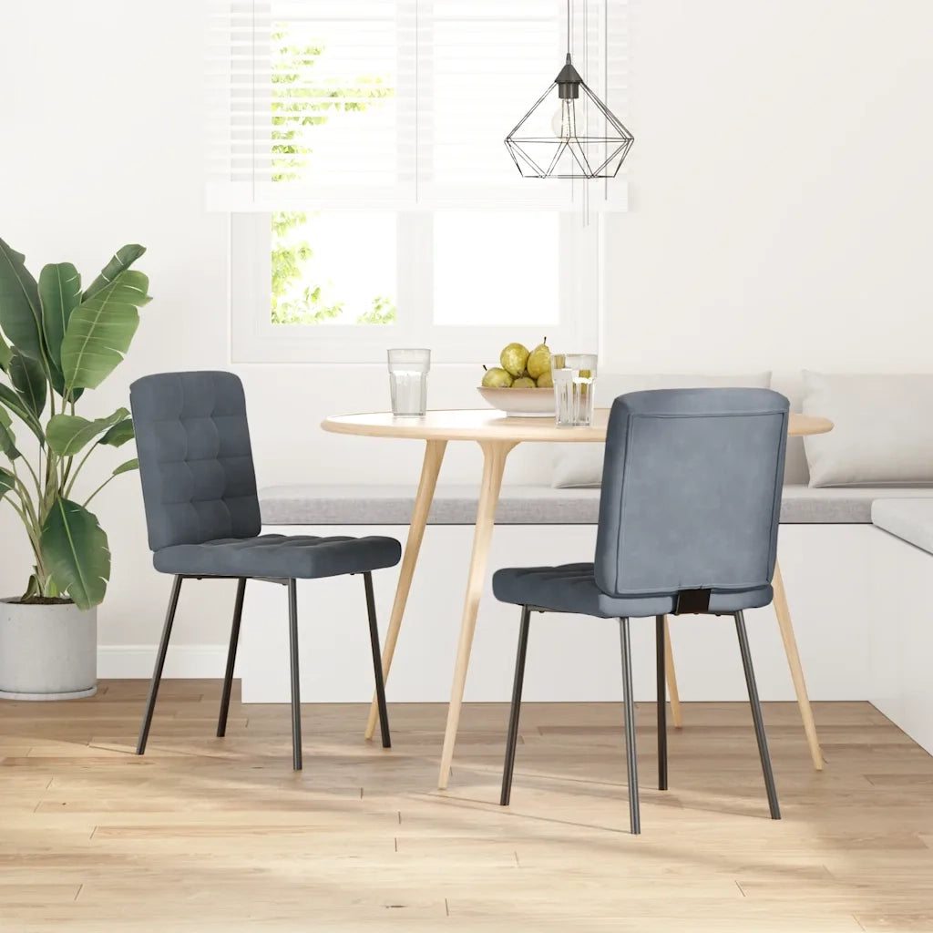 Sedie da Pranzo 2 pz Grigio Scuro in Velluto 4101081