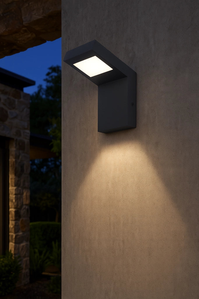 Applique Grigio a LED, lampada da Esterno, 10W 720lm IP54 in Alluminio, Fascio luminoso 110°, Illuminazione da Parete Luce Naturale 4000K