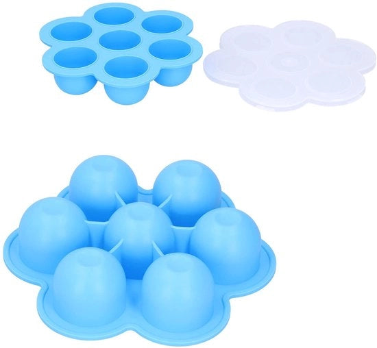 Egg Bites in Silicone - Multifunzionale Frittello - Celeste - Senza BPA - Ideale per Instant Pot - Adatto per Muffins e Uova