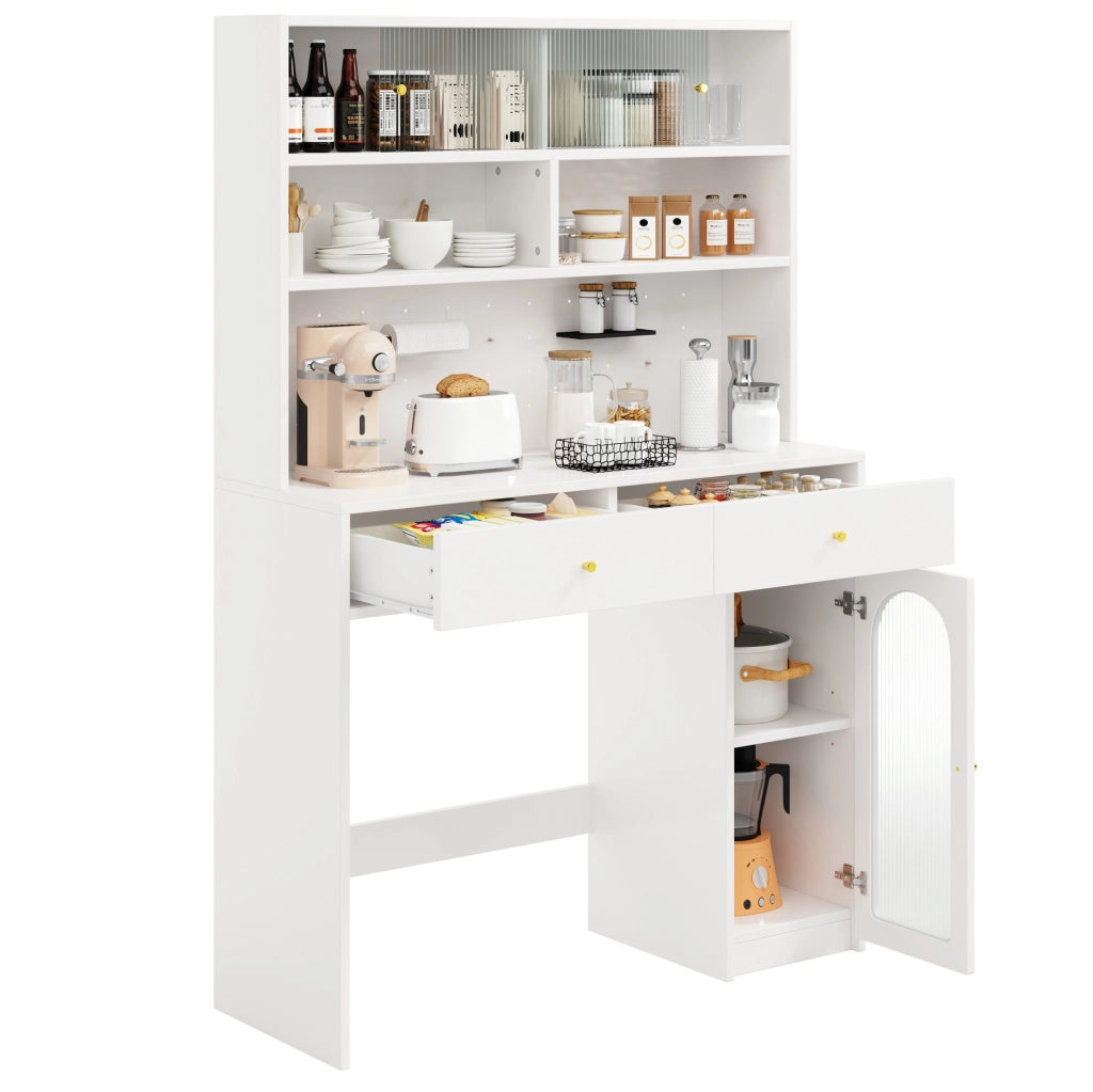 Mobile cucina multifunzione 120x45x180 cm bianco in MDF