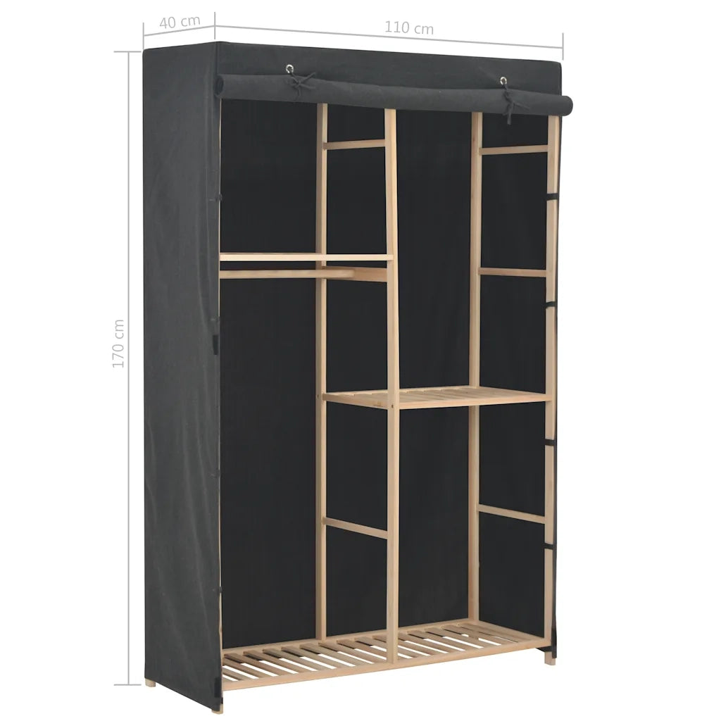 Armadio a 3 Ripiani Grigio 110x40x170 cm in Tessuto CFW2553130
