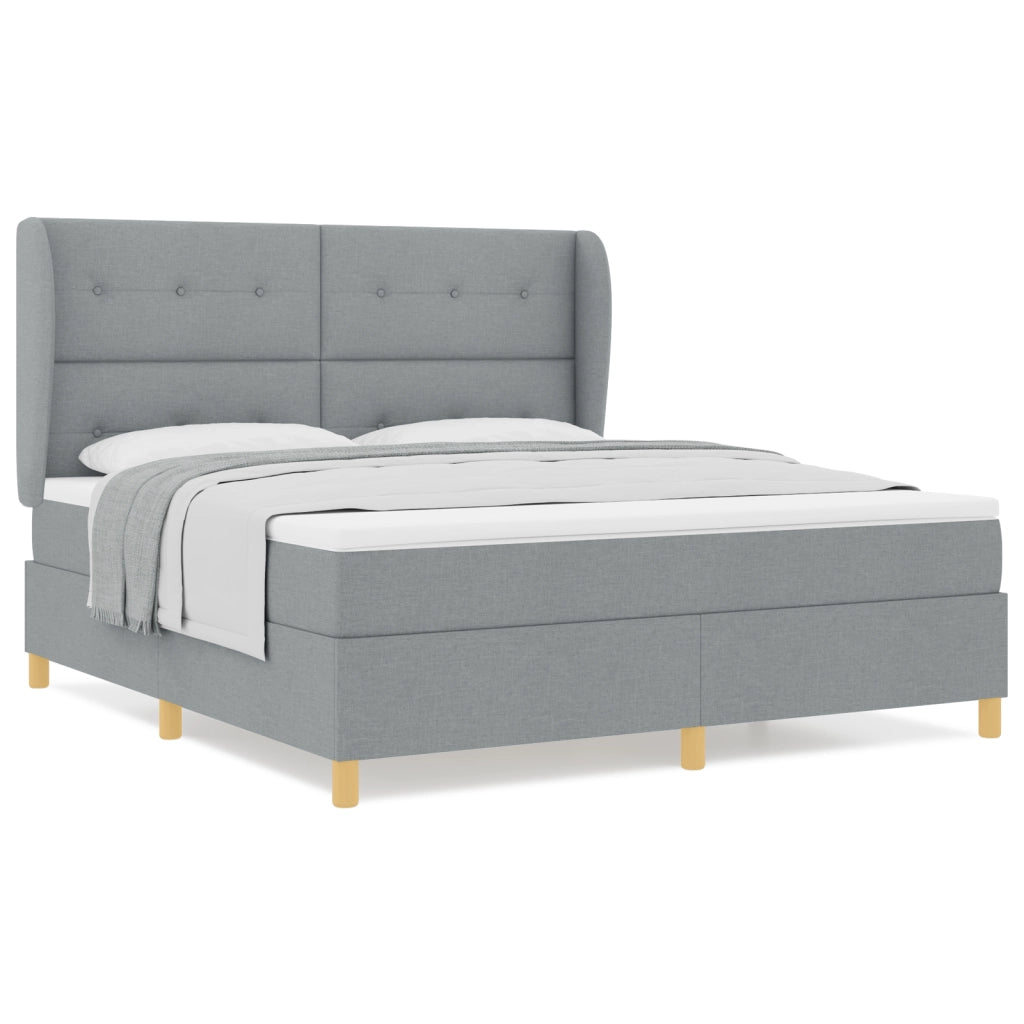 letto a molla  con materasso grigio chiaro 180x200 cm in tessuto