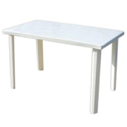 Trade Shop - Tavolo Rettangolare Da Giardino 120x70cm Bianco Perfetto Per Spazio Esterno 016301 -