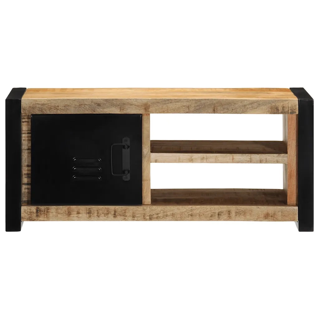 Mobile Porta TV 80x30x35 cm in Legno Massello di Mango Grezzo