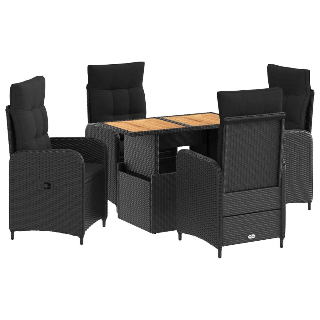 Set da pranzo per esterni 5 pcs Nero