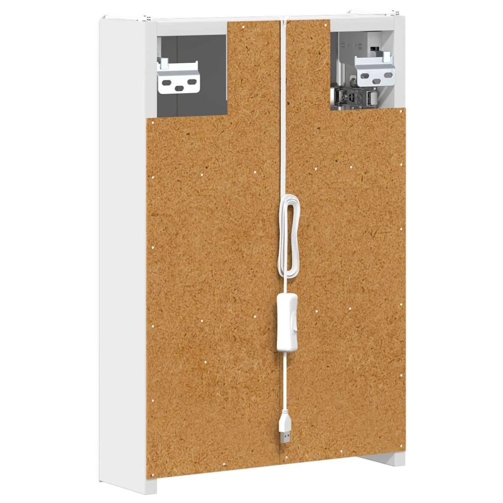 Mobiletto per specchio da bagno Bianco 33 x 11,5 x 50 cm