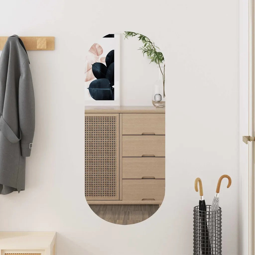 Specchio da Parete 30x70 cm Vetro Ovale 350455