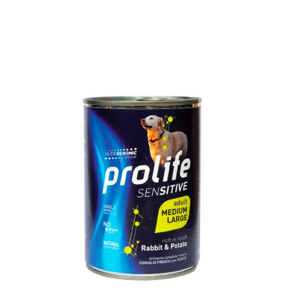Prolife Sensitive coniglio e patate Adult Medium/Large Umido Cane 6x800 g