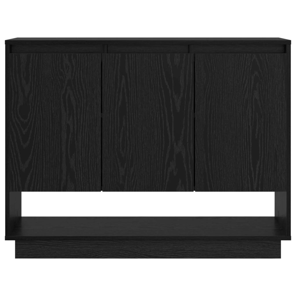Credenza | Madia | Buffet da pranzo | Armadio da pranzo Rovere Nero 97 x 29 x 75 cm Legno multistrato