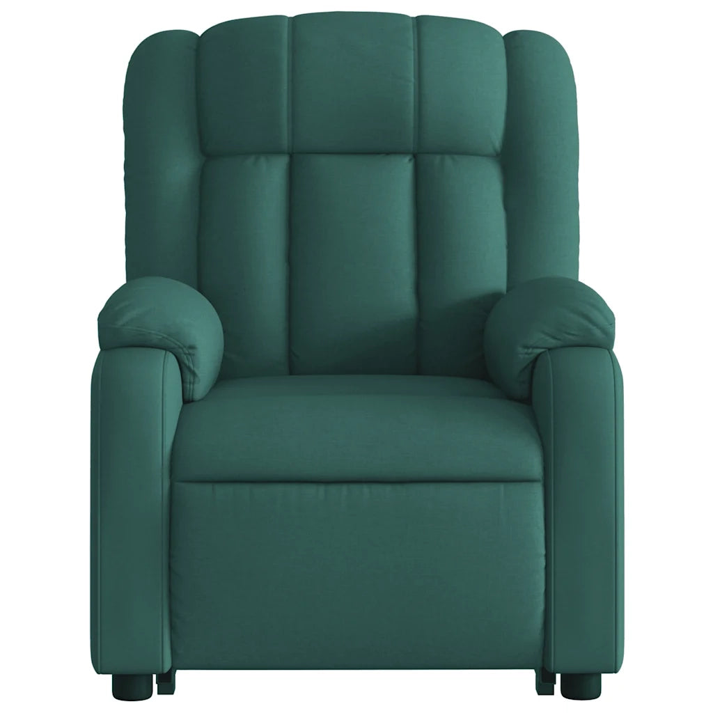 Poltrona Alzapersona Massaggiante Verde Scuro in Tessuto 3205334