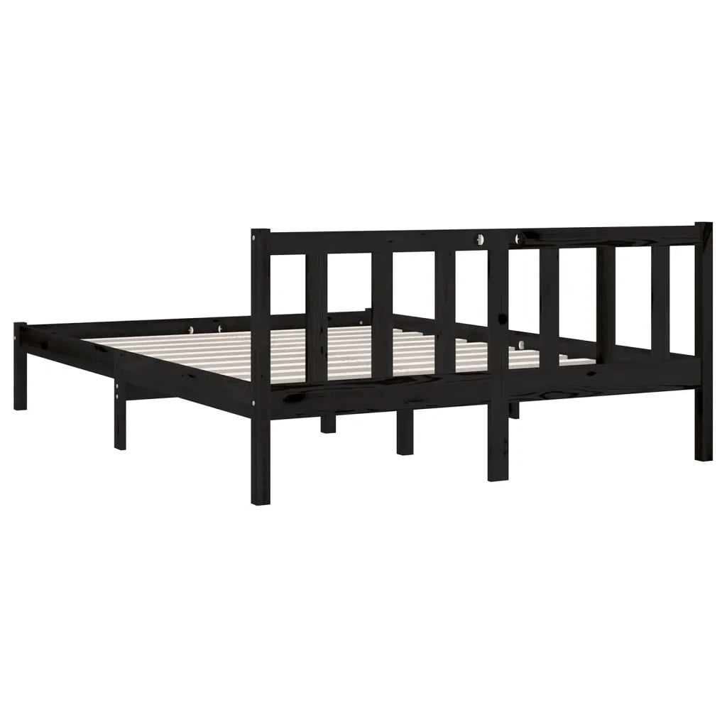 Giroletto Nero in Legno Massello 135x190 cm Double 810061