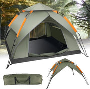 Tenda da campeggio per 2-3 persone, a doppia pelle, impermeabile e resistente al vento, con tenda da stendere estensibile