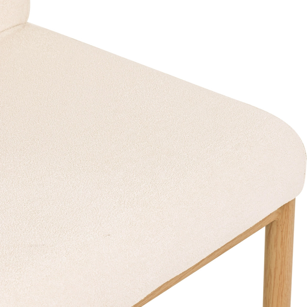 Set 2 sedie da pranzo beige in Sherpa con struttura in metallo, seduta imbottita, stile moderno per sala da pranzo