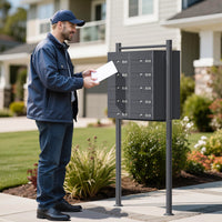 Cassetta postale condominiale autoportante, 10 posti, antracite, 945 x 270 x 1500 mm, 2 moduli