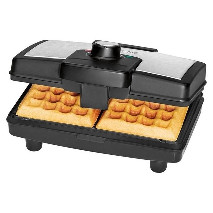 Clatronic WA 3606 2 waffle 800 W Nero, Acciaio inox