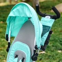 Triciclo per Bambini +12 Mesi con Maniglia Spingi estraibile Borsetta per Mamma e Portabottiglie Verde Menta