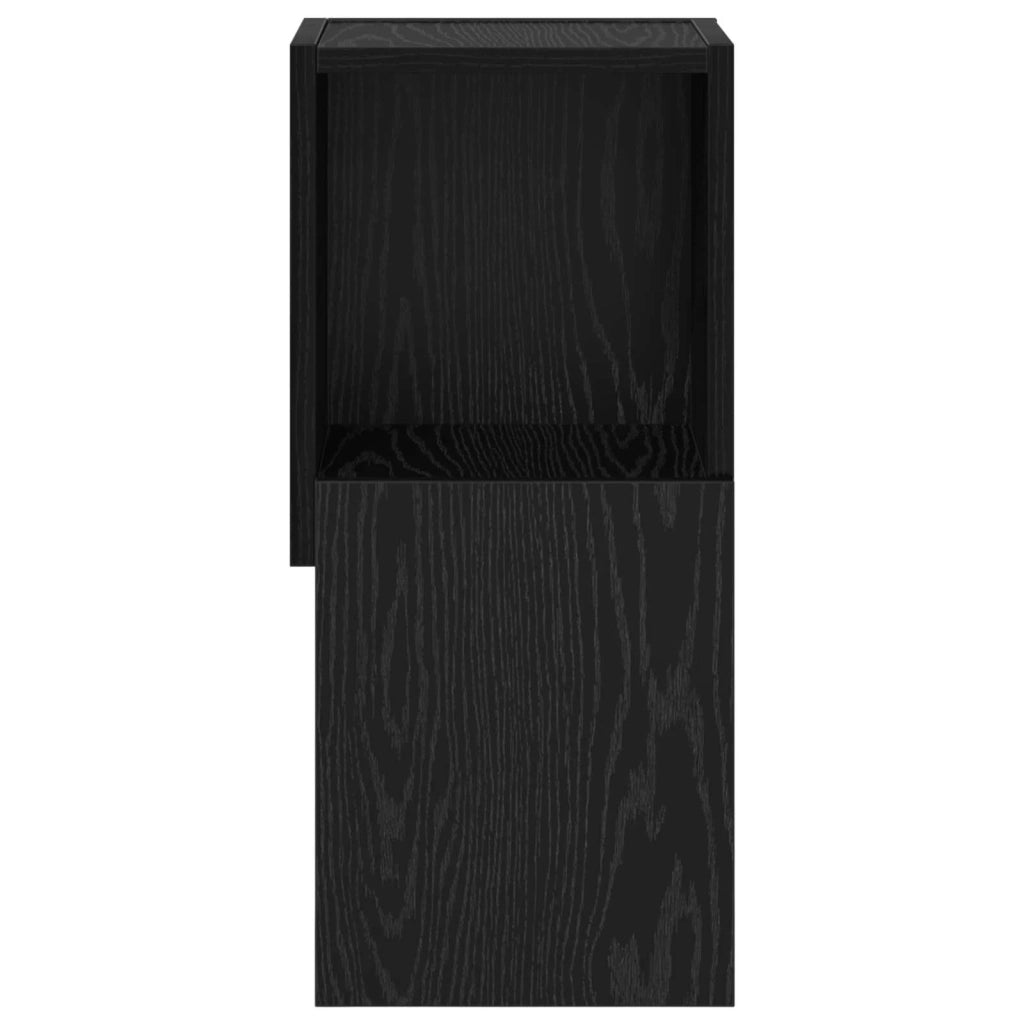 Mobile angolare 25,5x25x55cm Legno ingegnerizzato Rovere Nero 889822