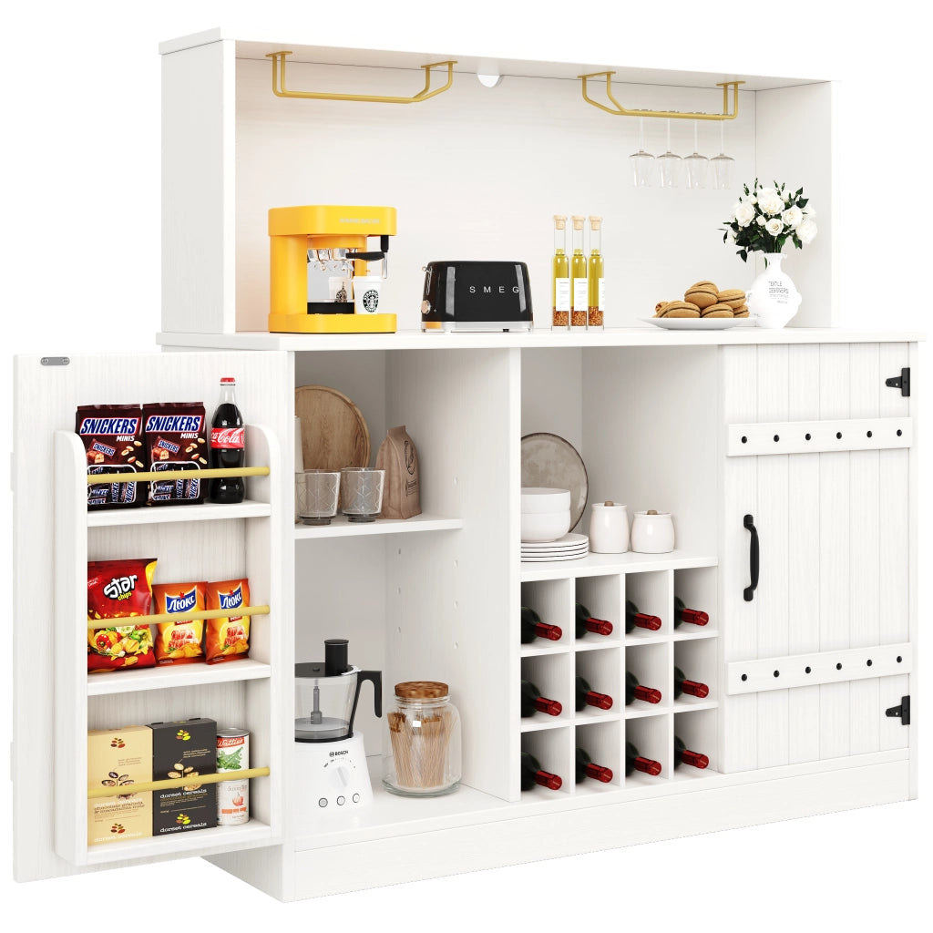 Credenza ¨C MINIMAL ¨C Bianco con Decoro Nero, Legno, Divisorio, 120x40x120